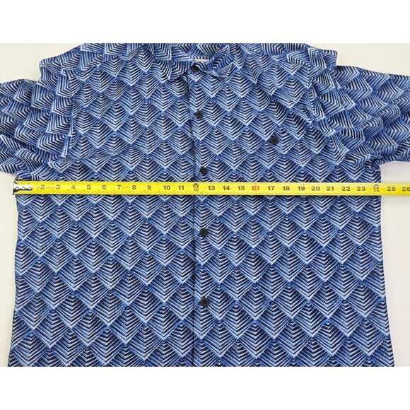 Tommy Bahama Size Large Mens Silk Black Blue White Pattern Logo Tag Short Sleeve - Picture 10 of 11